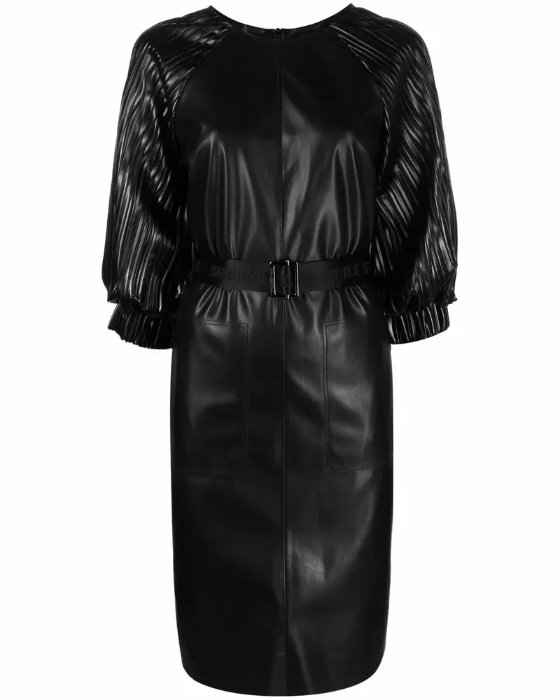 Karl Lagerfeld Kleid in Lederoptik - Schwarz Schwarz