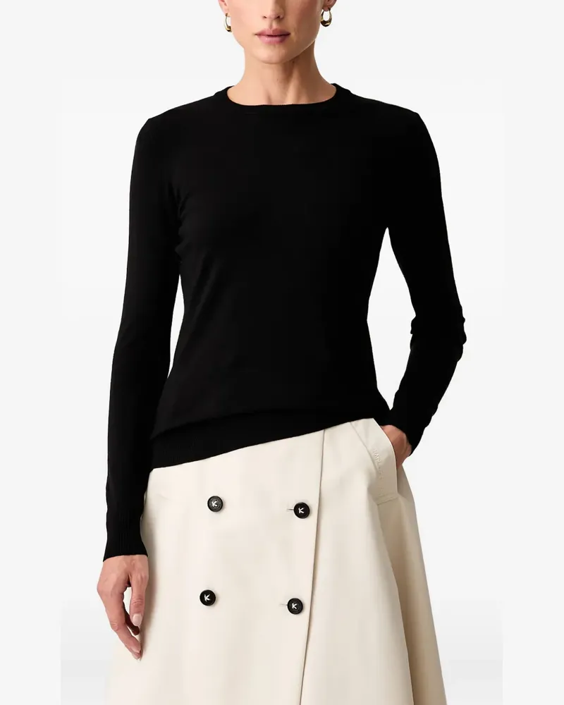 Trussardi fine-knit round-neck sweater - Schwarz Schwarz