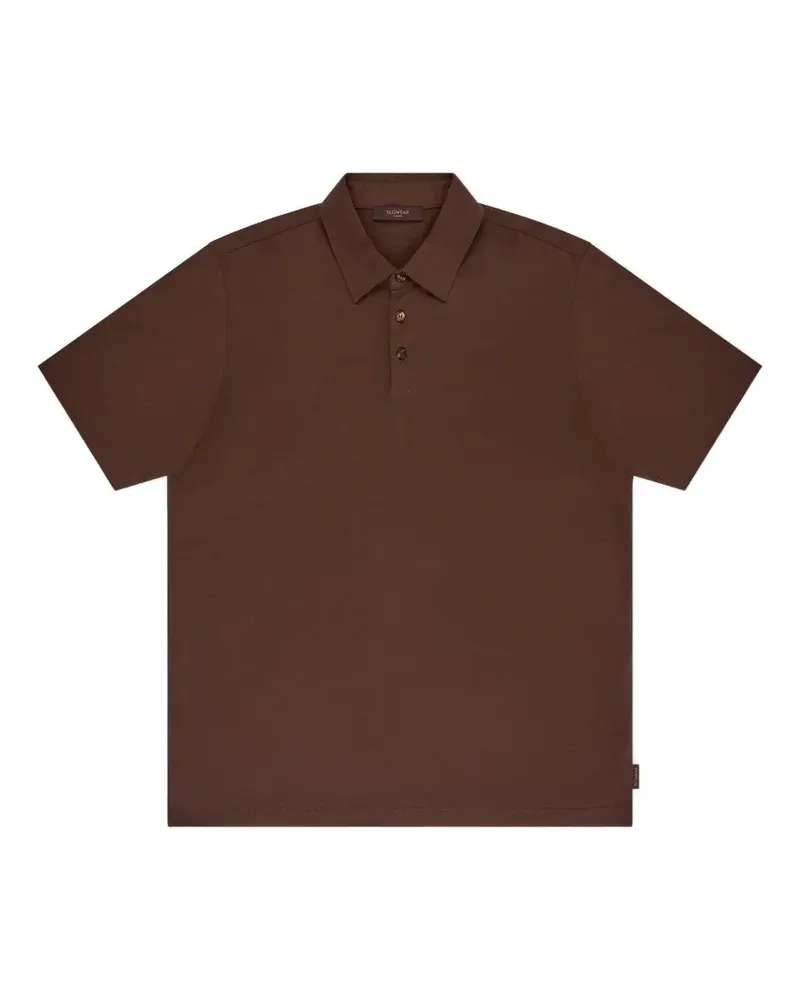 Zanone logo-patch polo shirt - Braun Braun