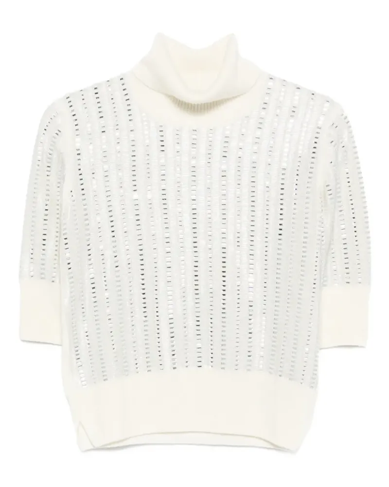 Ermanno Scervino Verziertes T-Shirt mit Rollkragen - Nude Nude