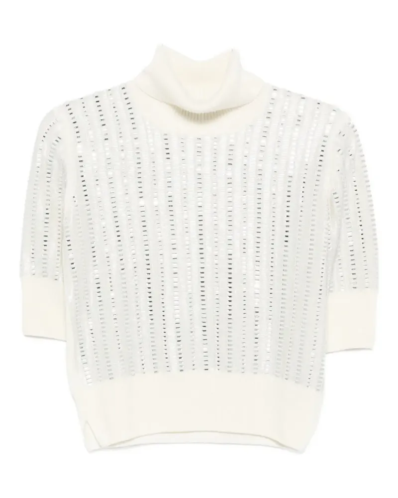 Ermanno Scervino Verziertes T-Shirt mit Rollkragen - Nude Nude