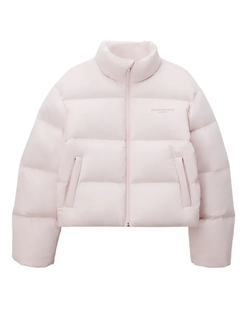Alexander Wang cropped channel puffer jacket - Rosa Rosa
