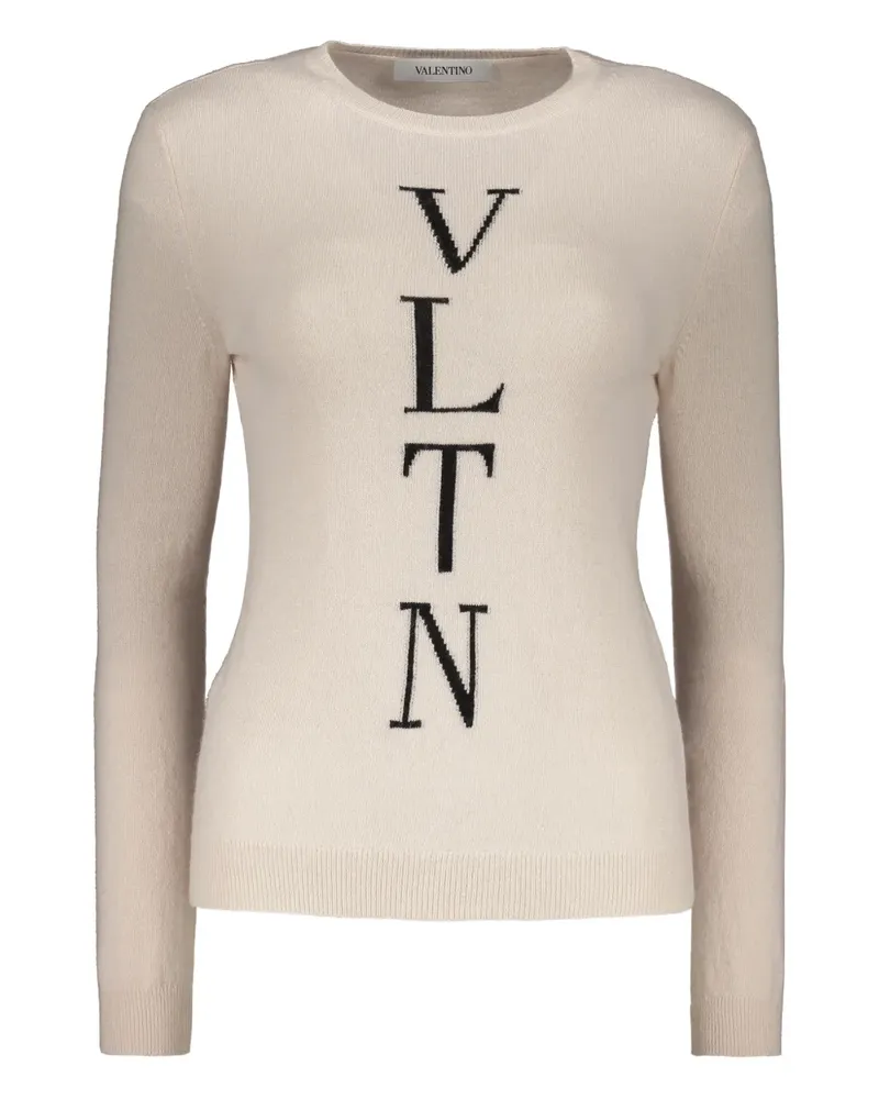 Valentino Garavani Pullover mit Intarsien-Logo - Nude Nude