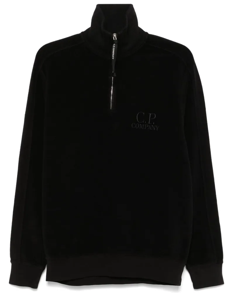 C.P. Company Fleece-Sweatshirt mit kurzem Reißverschluss - Schwarz Schwarz
