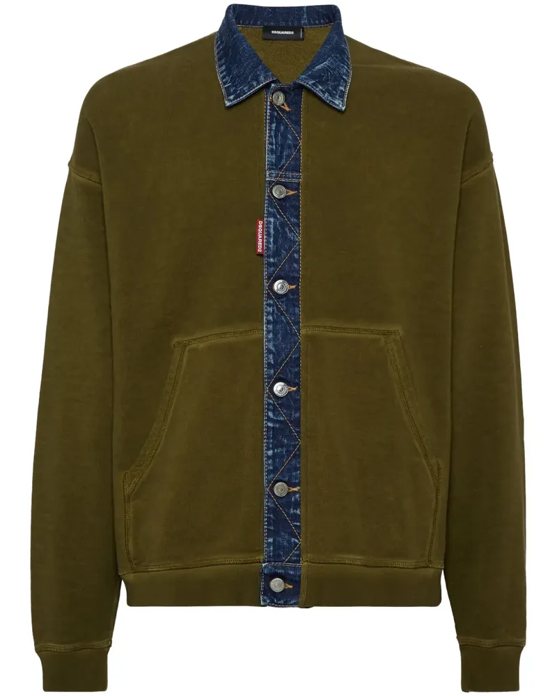 Dsquared2 Sweatshirt mit Knopfleiste - Grün Grün