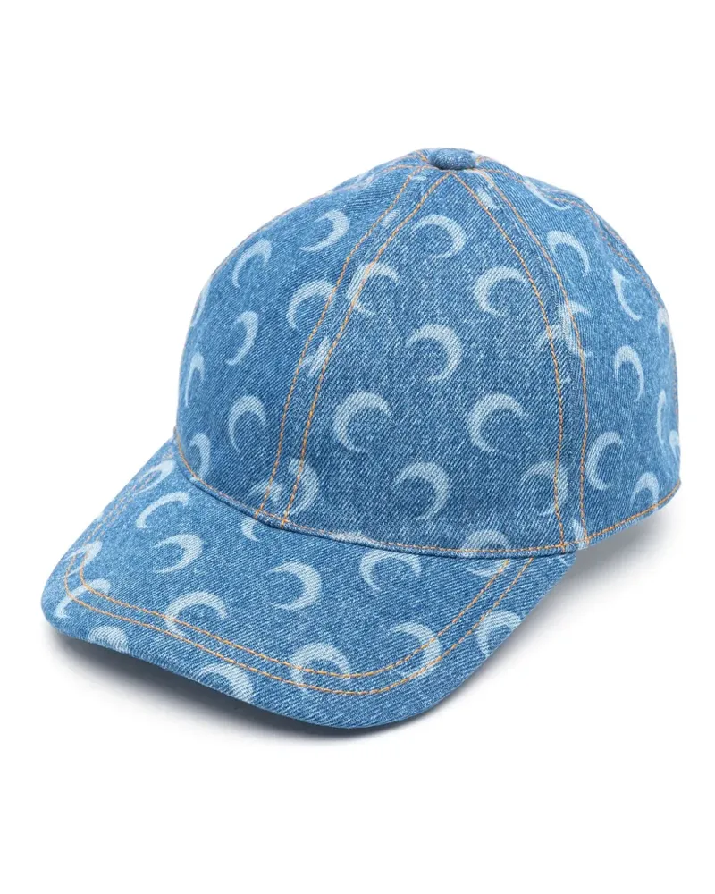 Marine Serre Jeans-Baseballkappe mit Moon-Laser - Blau Blau