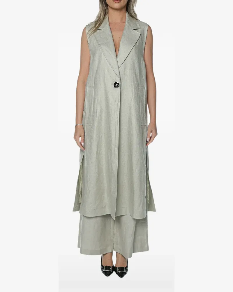 Armani Exchange sleeveless notched-lapel coat - Grau Grau