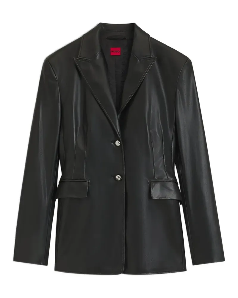 HUGO BOSS Sakko aus Faux-Leder - Schwarz Schwarz