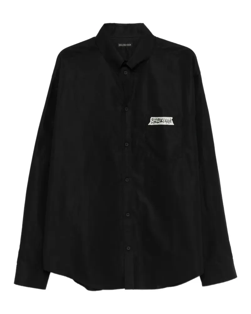 Balenciaga logo pocket shirt - Schwarz Schwarz