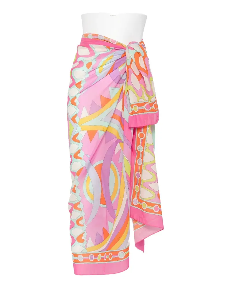 Emilio Pucci geometric-print pareo midi skirt - Rosa Rosa