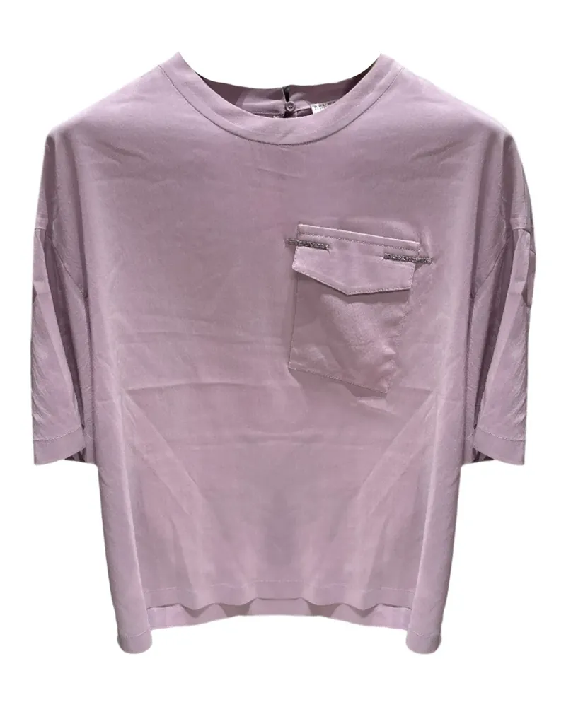 Brunello Cucinelli Oberteil mit verzierter Tasche - Rosa Rosa
