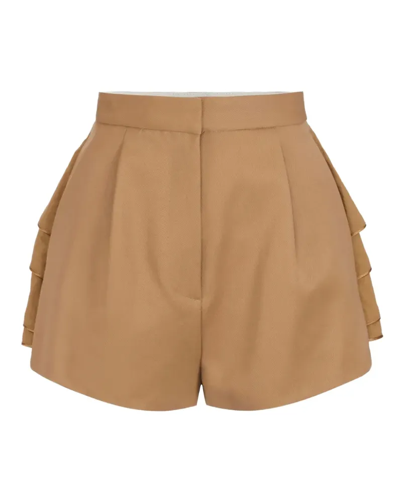 Elisabetta Franchi Gabardine-Shorts mit Volants - Braun Braun