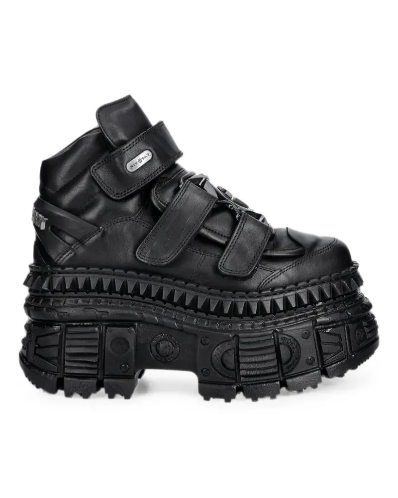 New Rock Sneakers mit Klettverschluss - Schwarz Schwarz
