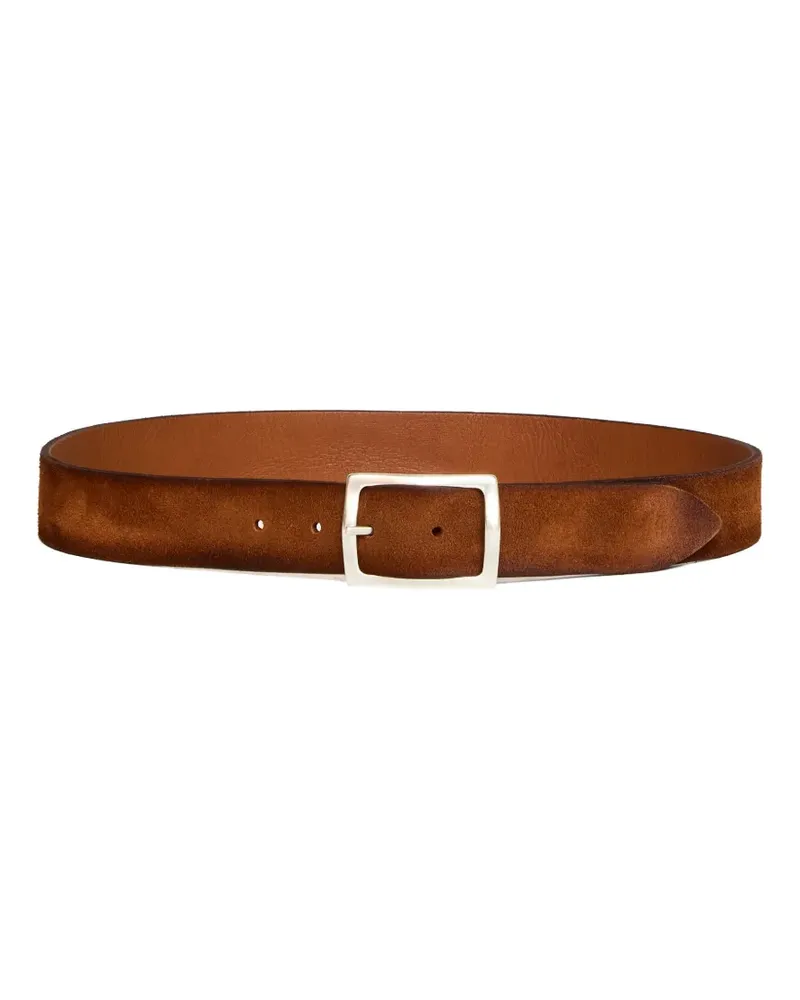 Orciani Hunting reversible suede leather belt - Braun Braun