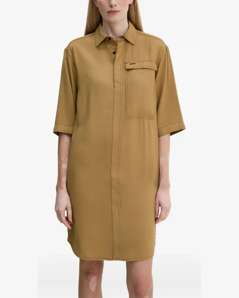 G-STAR RAW pocket collared mini dress - Braun Braun