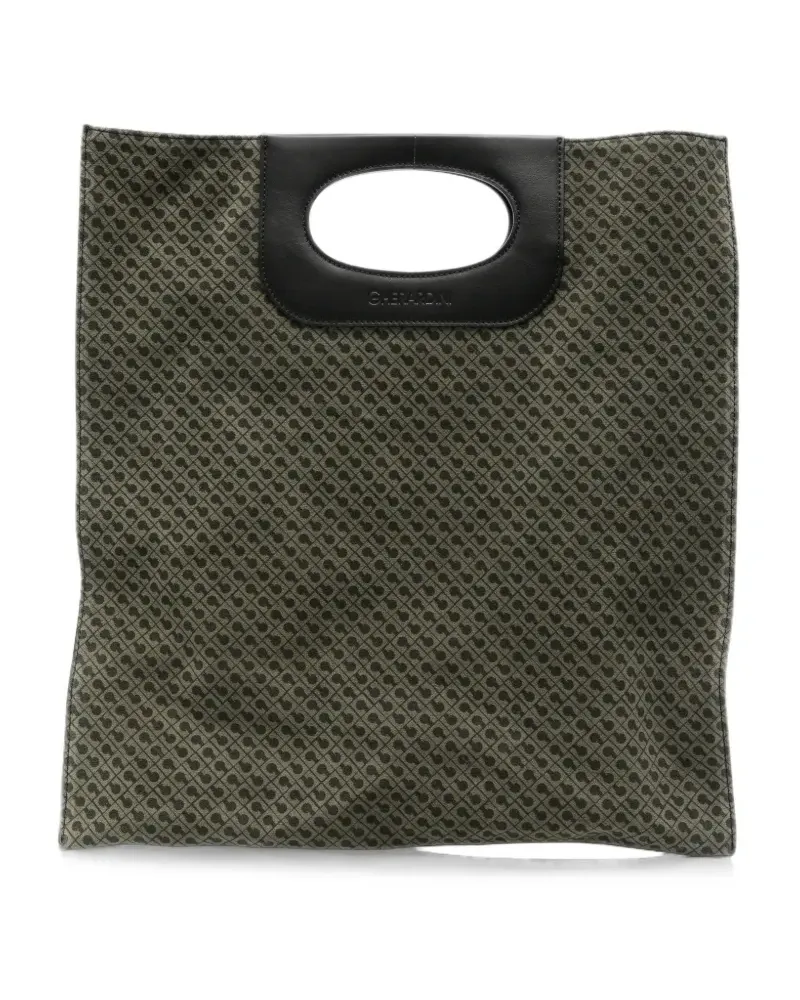 Gherardini monogram-pattern leather-trim tote bag - Nude Nude