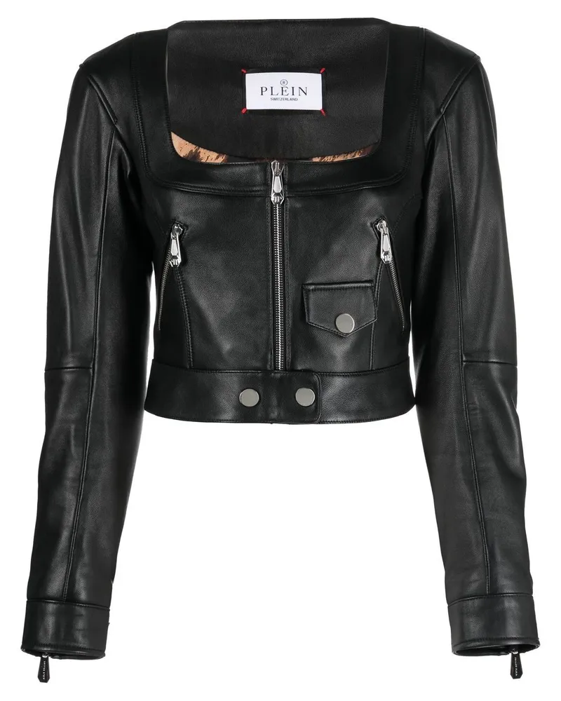 Philipp Plein Jacke mit Reißverschluss Schwarz