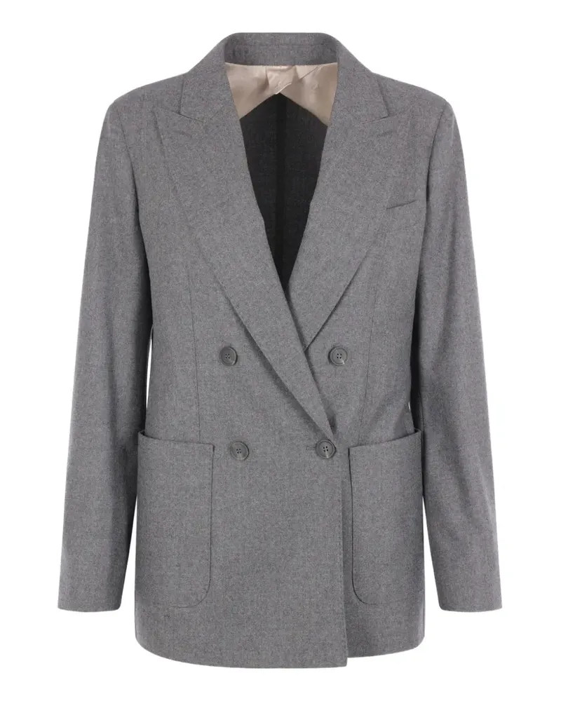 Max Mara Doppelreihiges Sakko mit steigendem Revers - Grau Grau