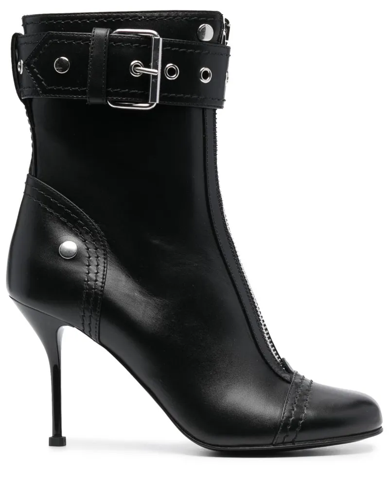 Alexander McQueen Stiefel mit Schnalle 90mm - Schwarz Schwarz