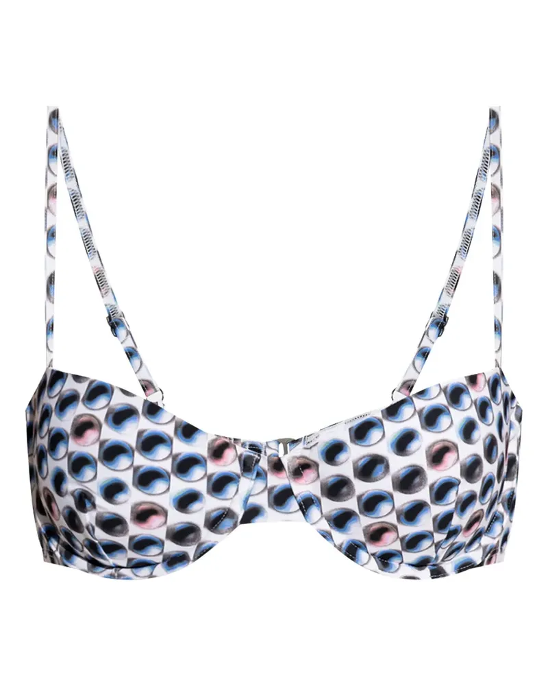 Tory Burch Bikinioberteil mit Augen-Print - Blau Blau