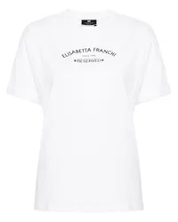 Elisabetta Franchi T-Shirt mit Logo-Print Weiß