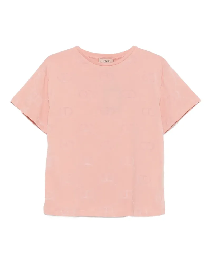 Twin-Set T-Shirt mit Logo-Muster - Rosa Rosa