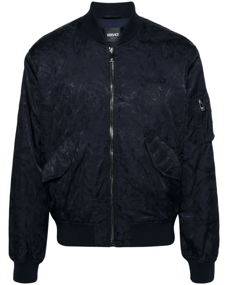 Versace Bomberjacke mit Logo-Stickerei - Blau Blau