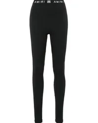 Amiri Gerippte Leggings mit Logo-Bund Schwarz