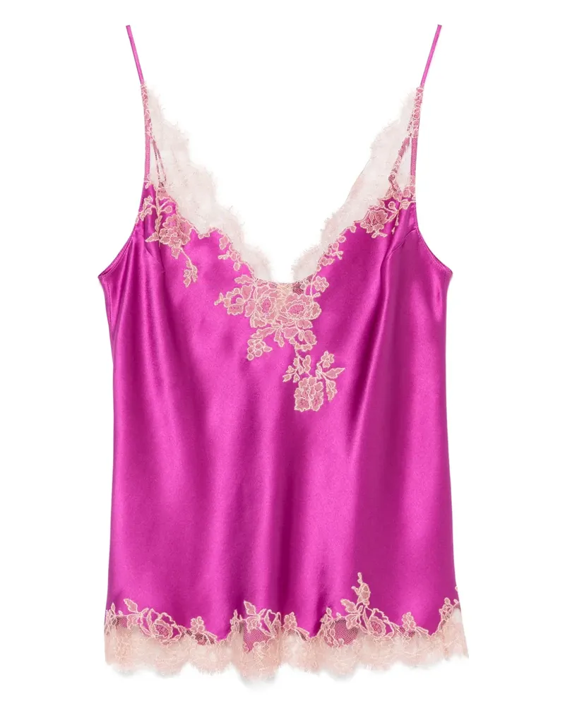 Carine Gilson Camisole-Top mit Spitze - Violett Violett
