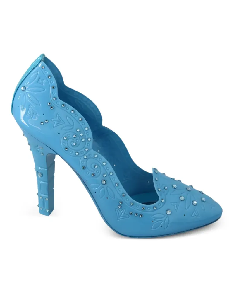 Dolce & Gabbana Kristallverzierte Pumps im Blumendesign - Blau Blau