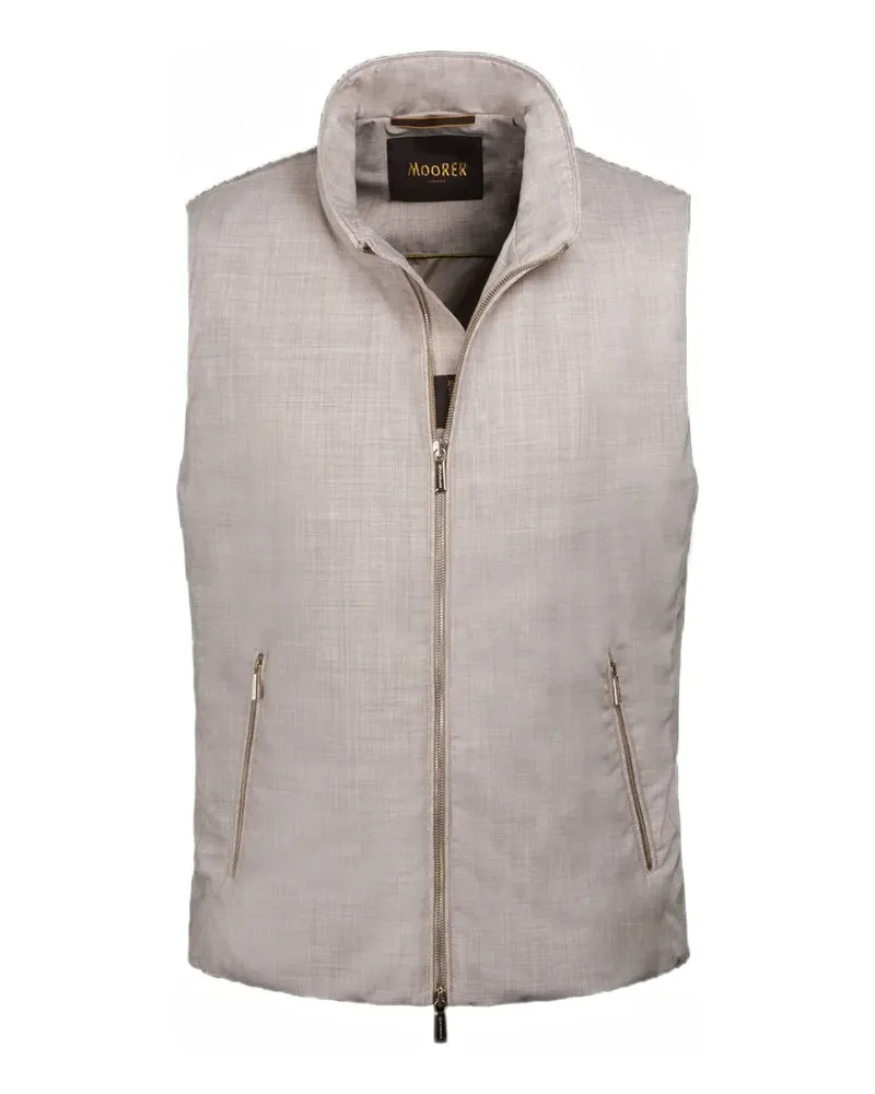 MOORER zip smooth vest - Nude Nude