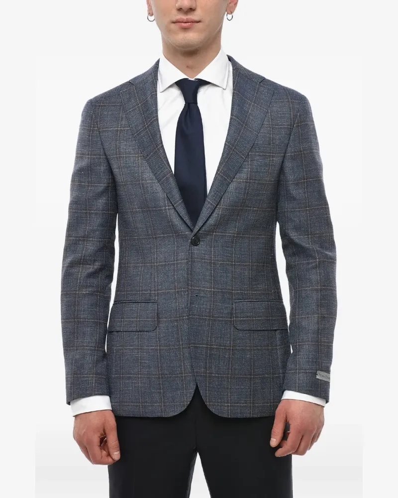 Corneliani check-pattern blazer - Blau Blau