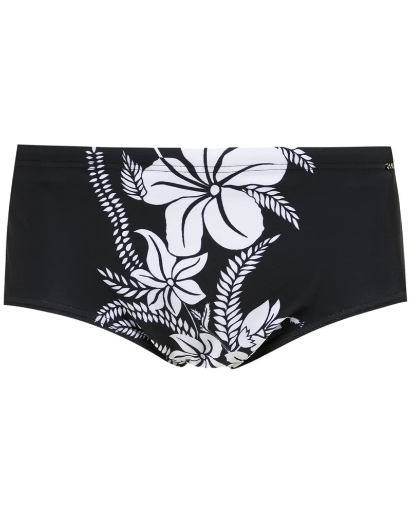 Amir Slama Badehose mit Print - Schwarz Schwarz