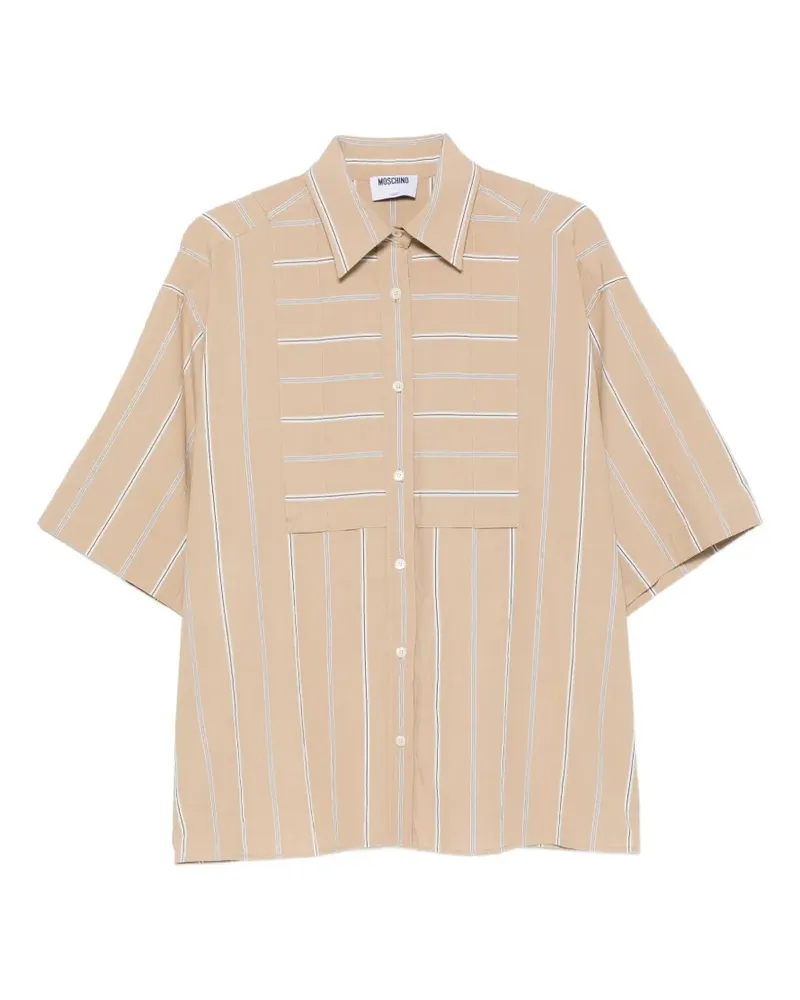 Moschino Gestreiftes Hemd mit kurzen Ärmeln - Nude Nude