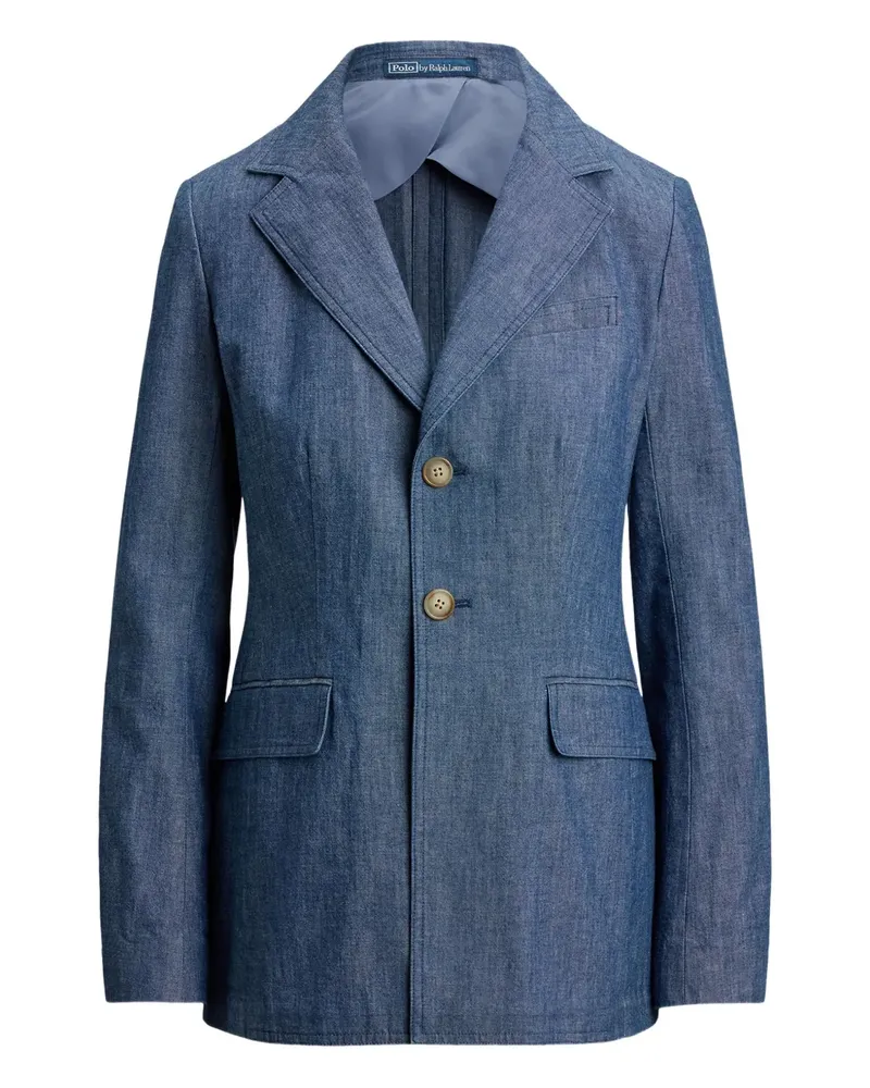 Ralph Lauren Einreihiges Chambray-Sakko - Blau Blau