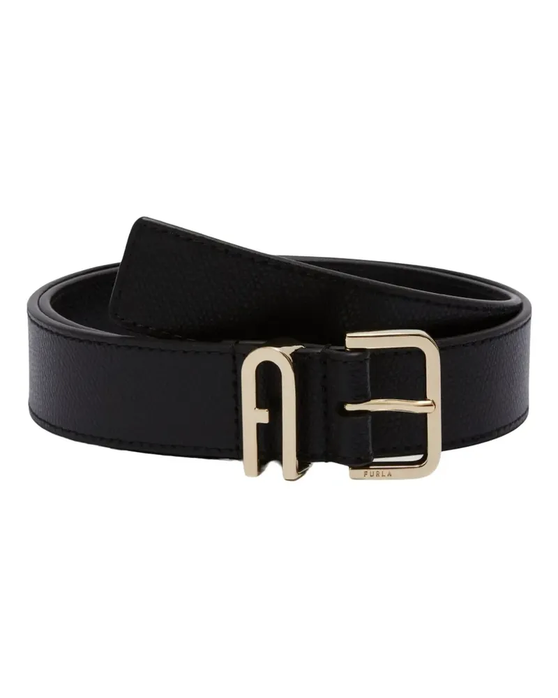 Furla Camelia Gürtel mit Logo - Schwarz Schwarz