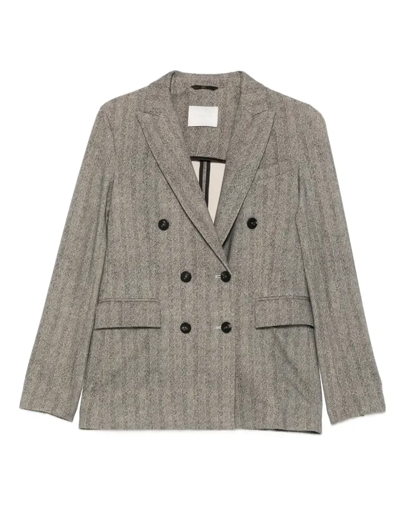 CIRCOLO 1901 Cabanjacke mit Fischgrätenmuster - Grau Grau