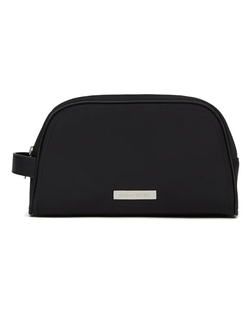 Karl Lagerfeld logo-plaque make up bag - Schwarz Schwarz