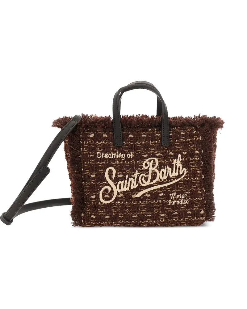 MC2 Saint Barth Mini Tote Bag mit Pailletten und Fransen - Braun Braun