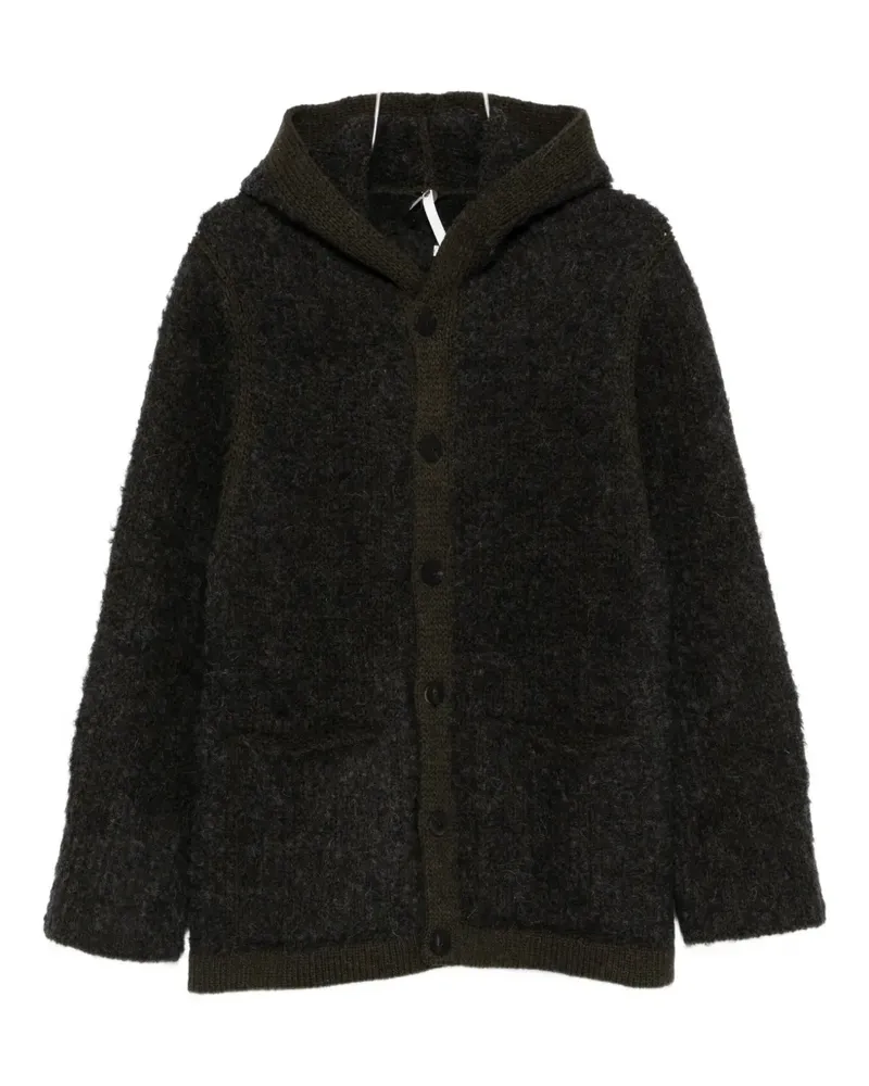 Label Under Construction hooded brushed-effect coat - Grün Grün