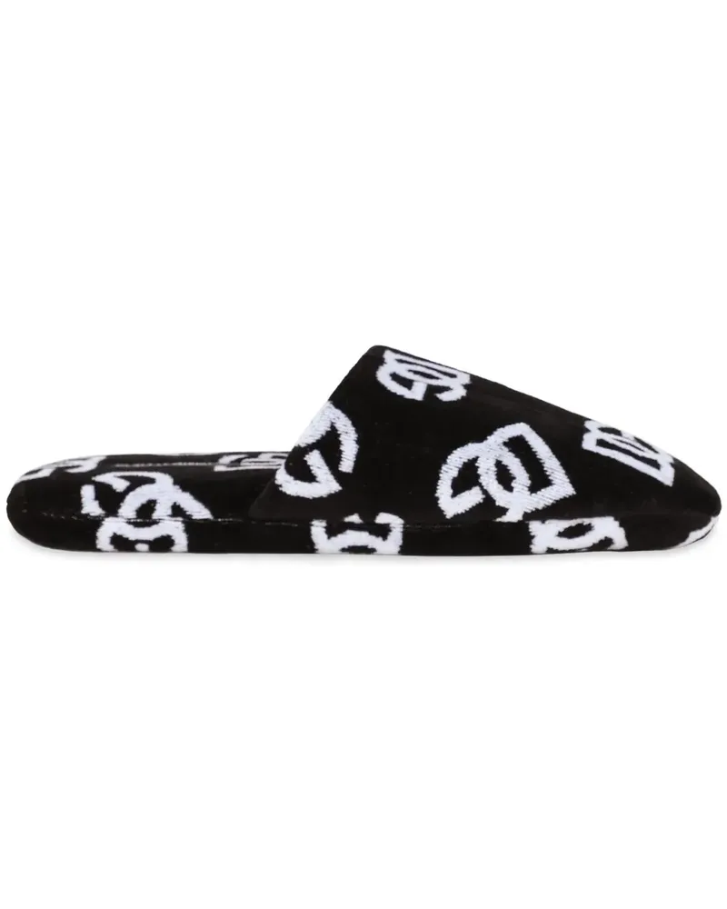 Dolce & Gabbana Slipper mit Jacquardmuster - Schwarz Schwarz