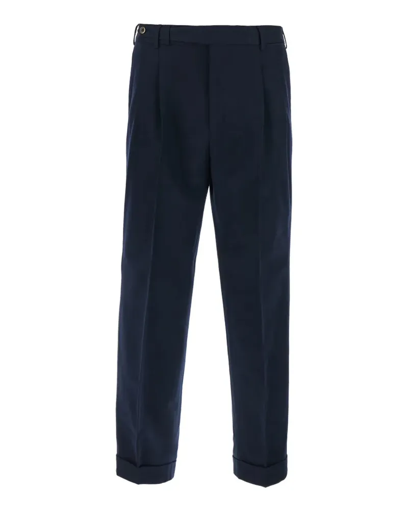PT TORINO Plissierte Hose mit Umschlag - Blau Blau