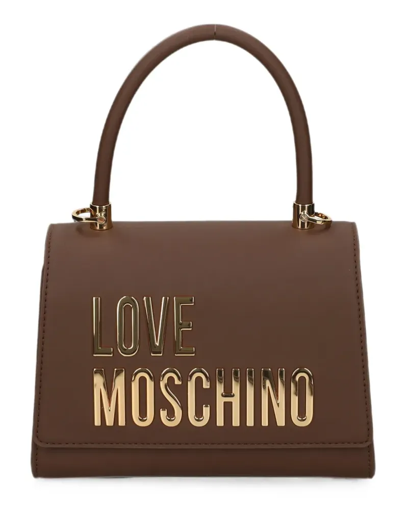 Moschino logo-plaque tote bag - Braun Braun