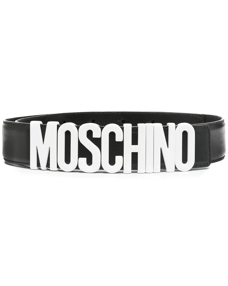 Moschino Gürtel mit Logo-Schnalle - Schwarz Schwarz