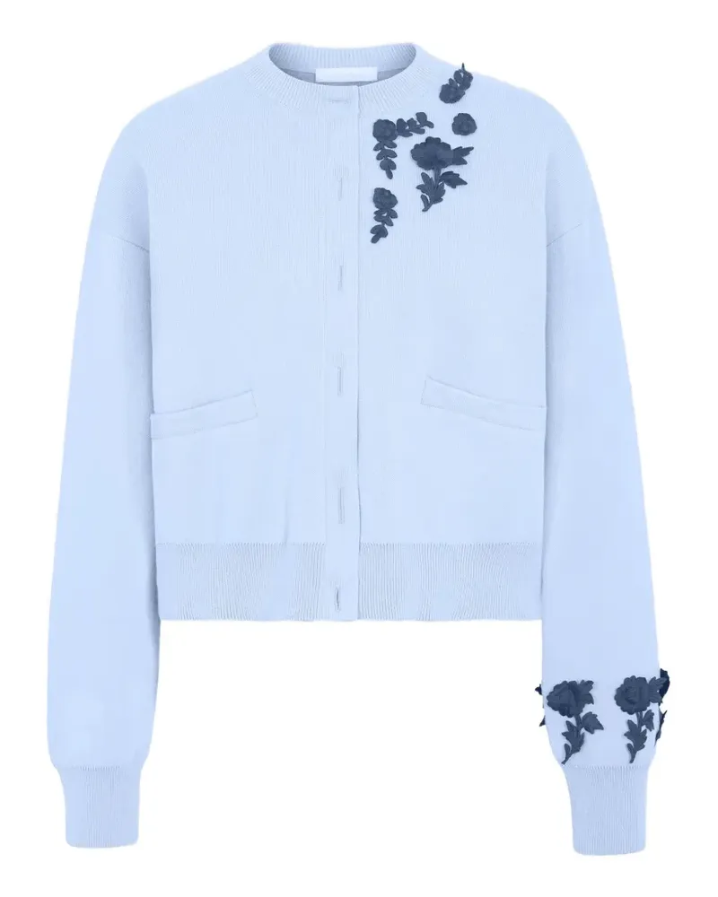Paco Rabanne Cardigan mit Blumenstickerei - Blau Blau