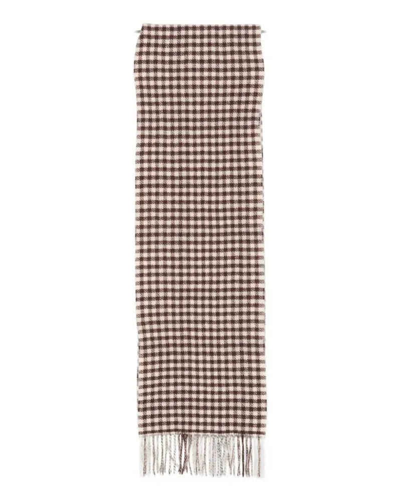 Marc O'Polo houndstooth fringed scarf - Braun Braun