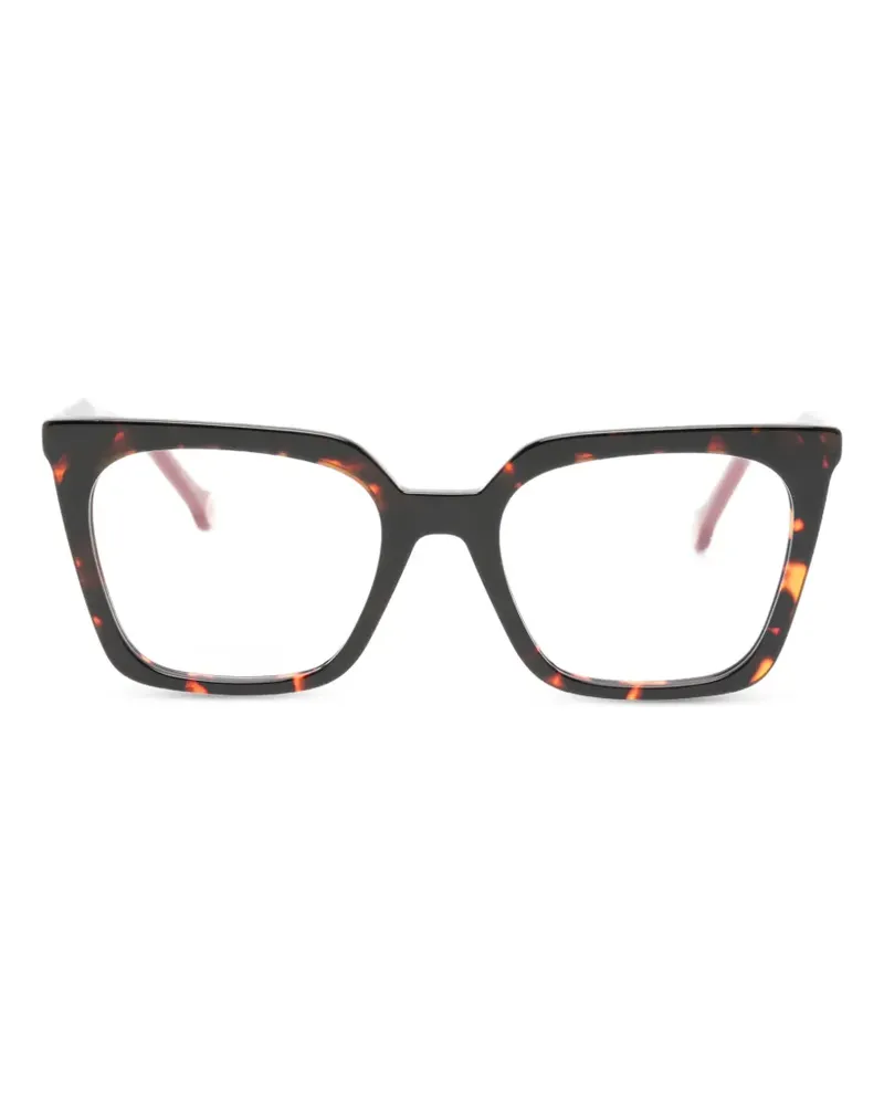 Carolina Herrera New York Clip-On-Brille mit eckigem Gestell - Braun Braun