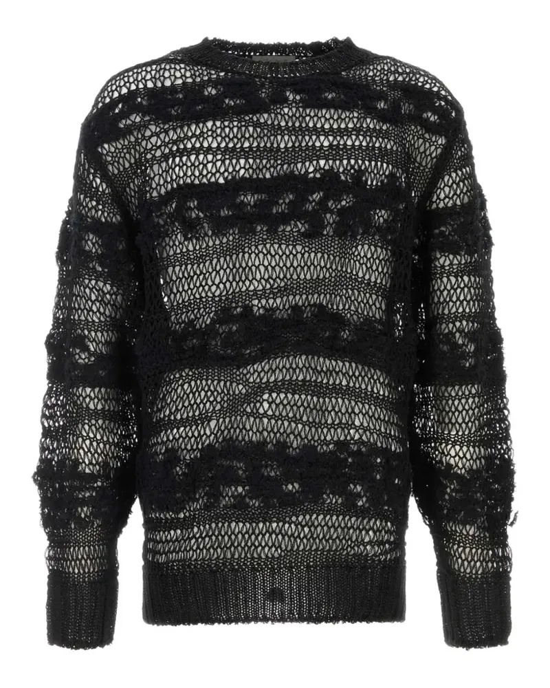 Yohji Yamamoto Gehäkelter Pullover - Schwarz Schwarz