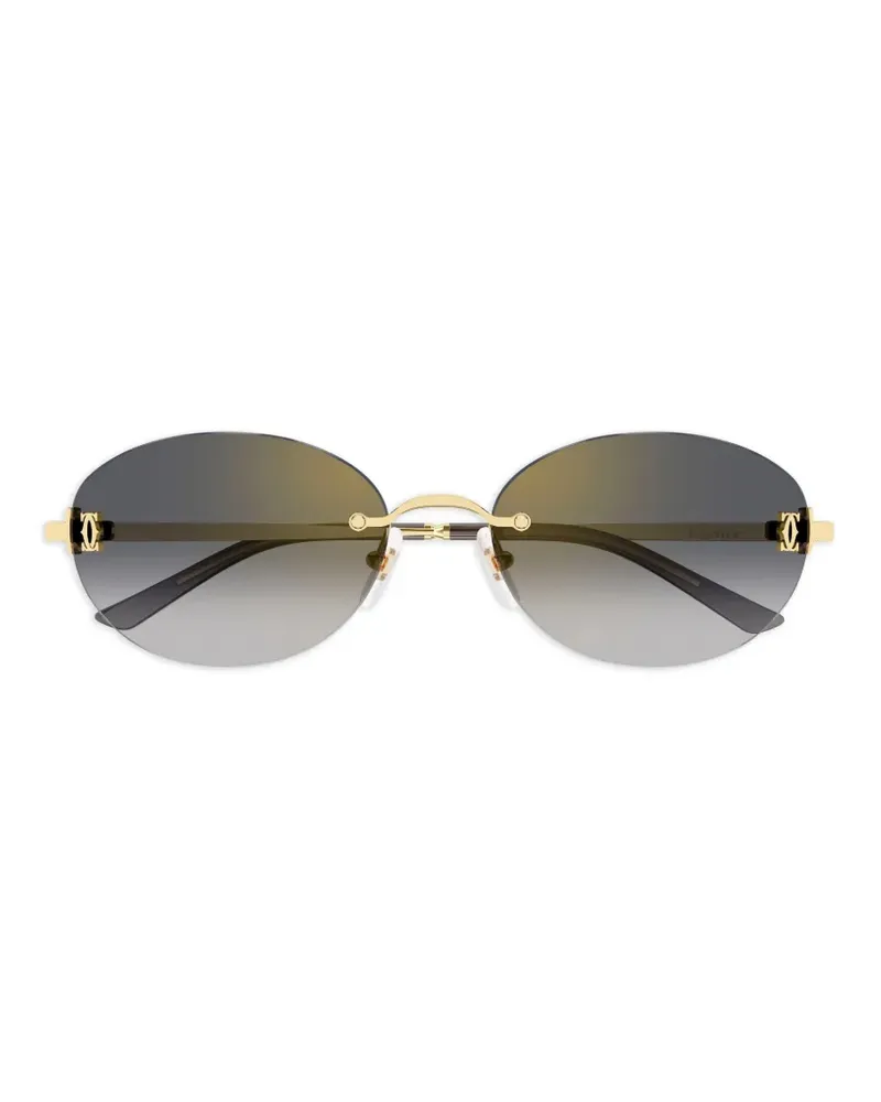 Cartier Rahmenlose Oval Sonnenbrille - Gold Gold