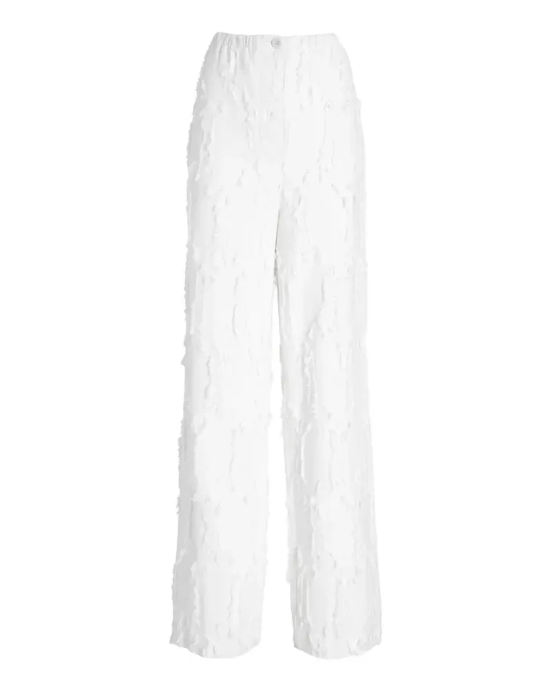 Proenza Schouler Shilo frayed-jacquard trousers - Nude Nude